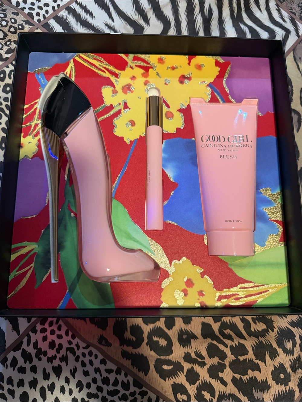 Carolina Herrera Bright Floral Gift Box with Polka Dot Ribbon ( GOOD GIRL)